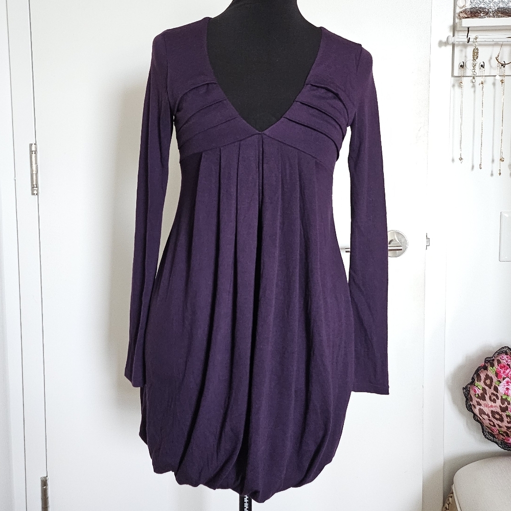 Egoist Agejo Gyaru Purple Bubble Hem Pleated Dress